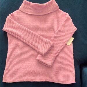 Anthropologie Oversized Pink Sweater with Ribbed Knit.
